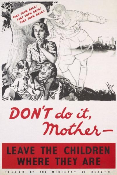 Evacuate the children © IWM (Art.IWM PST 8235)