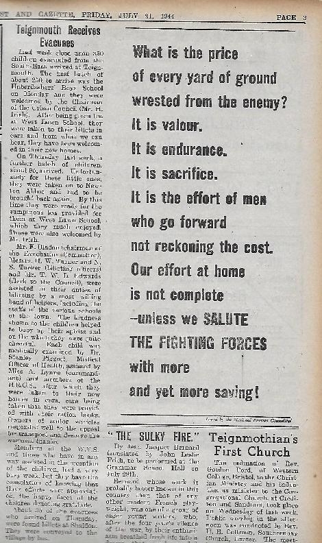 Teignmouth Post July 21st 1944