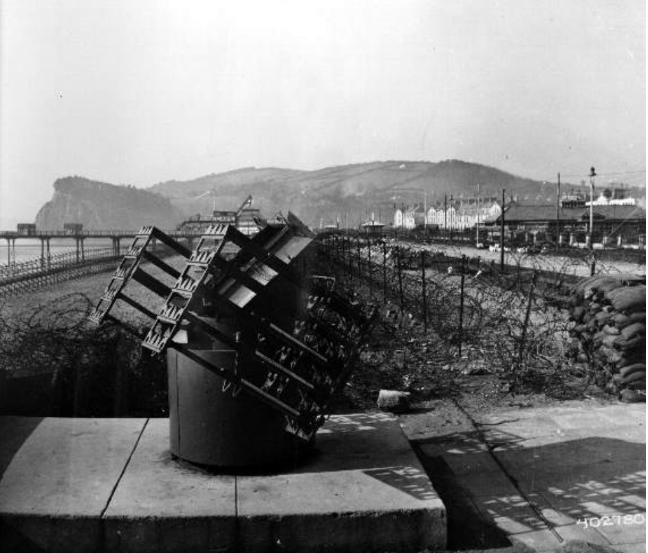 Rocket launcher on the Den, Teignmouth, Devon