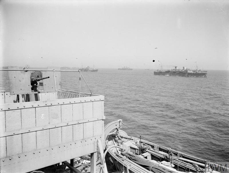 Part of the huge invasion fleet on the way to Sicily, Italy July 1943 © IWM A 17976