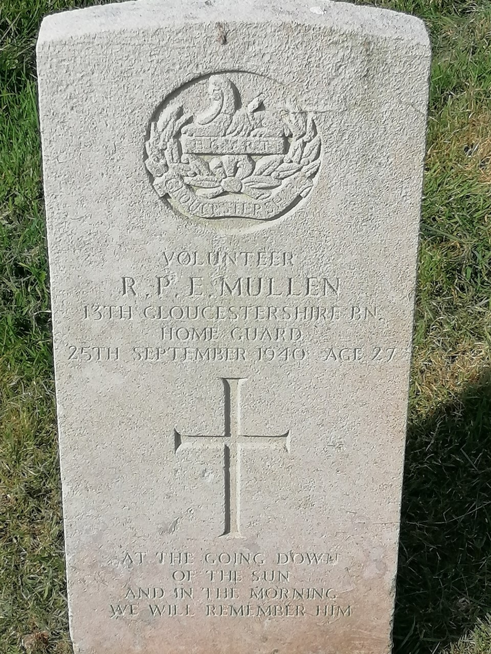 R.P.E Mullen Volunteer, plot CC90, Teignmouth Old Cemetery