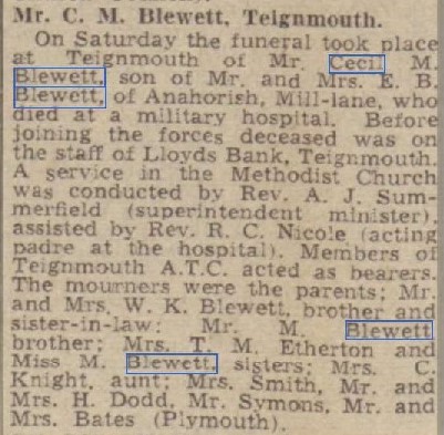 blewett cecil max 1943 26 july western mMorning news snipped