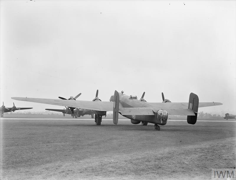 Halifax B Mark VI, NP831, awaiting delivery at Radlett, Hertfordshire, following completion by Handley Page Ltd © IWM ATP 13205D